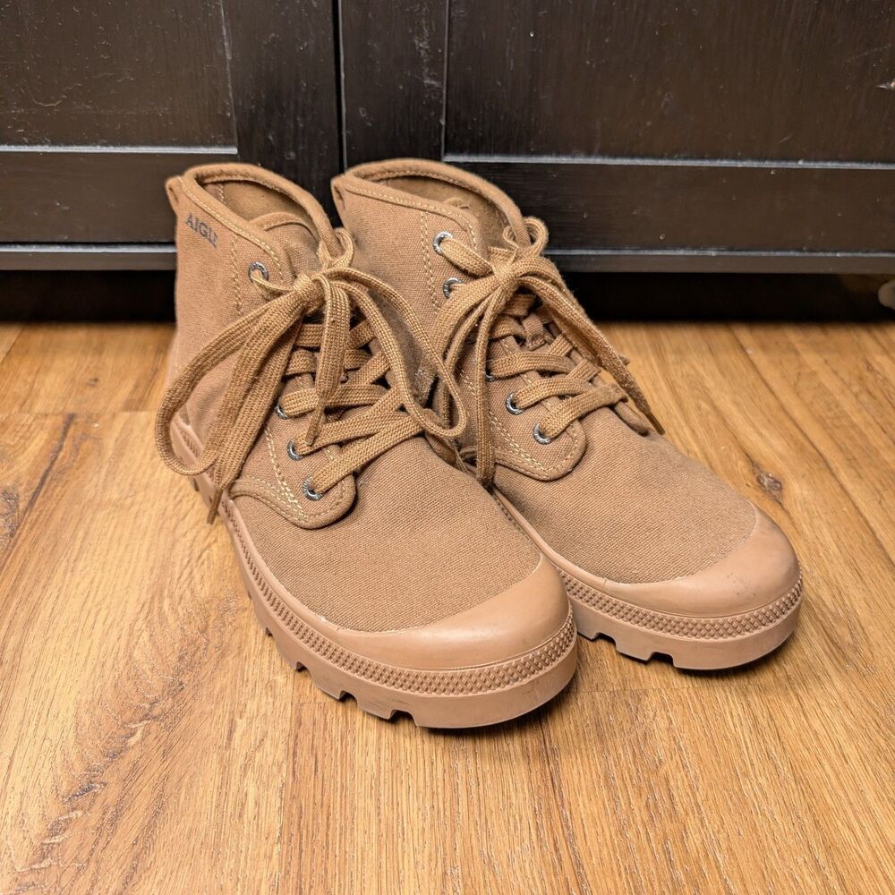 Aigle Tenere CVS Canvas Walking Boots Women's Size US 7 UK 5.5  EU 39 Tan Brown